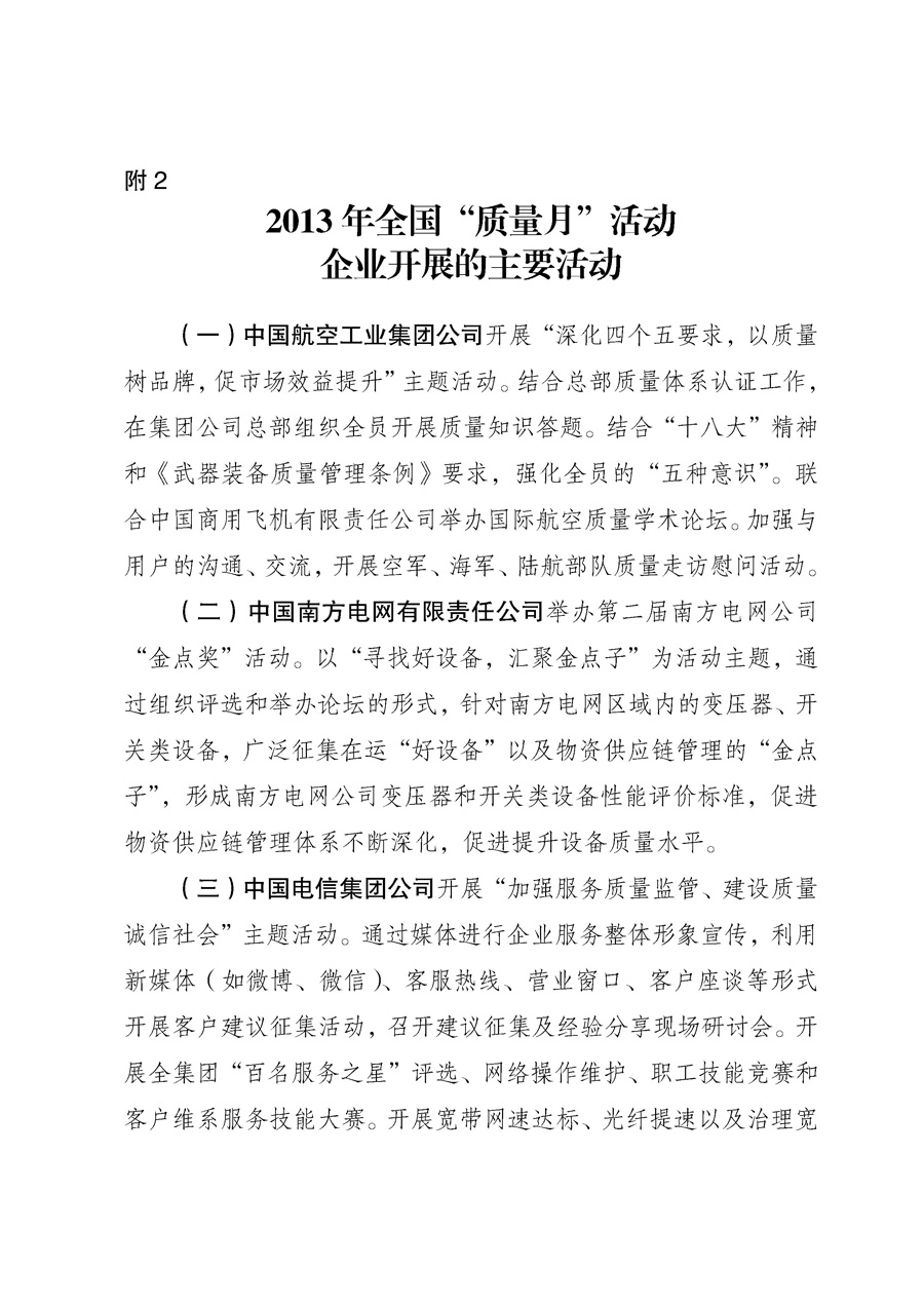 國家質(zhì)量監(jiān)督檢驗檢疫總局《質(zhì)檢總局辦公廳關(guān)于征求<2013年全國&ldquo;質(zhì)量月&rdquo;活動方案>意見的函》