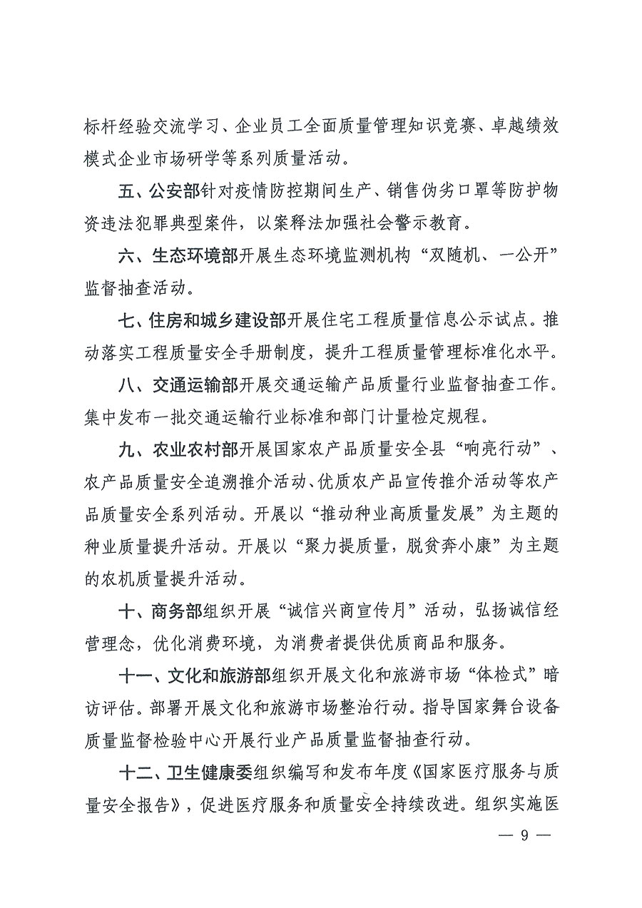 市場(chǎng)監(jiān)管總局等16個(gè)部門關(guān)于開(kāi)展2020年全國(guó)&ldquo;質(zhì)量月&rdquo;活動(dòng)的通知（國(guó)市監(jiān)質(zhì)〔2020〕133號(hào)）